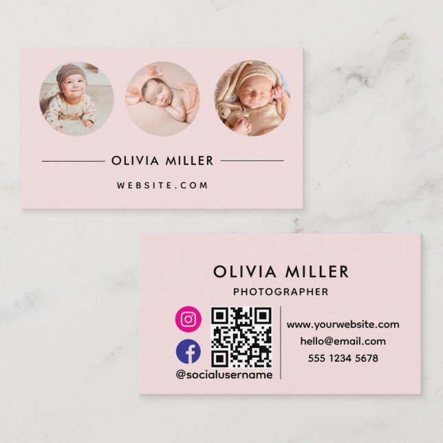 Tarjeta profesional de negocios moderna con código (Anverso / Reverso)