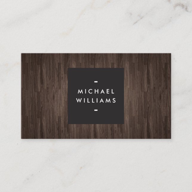Tarjeta profesional de negocios moderna de madera  (Anverso)