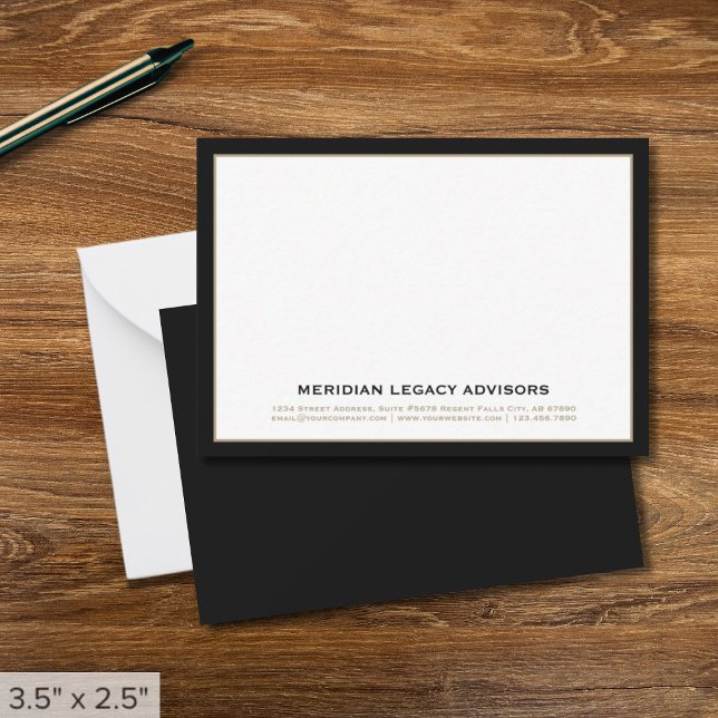 Tarjeta profesional de notas de negocios en negro  (Subido por el creador)