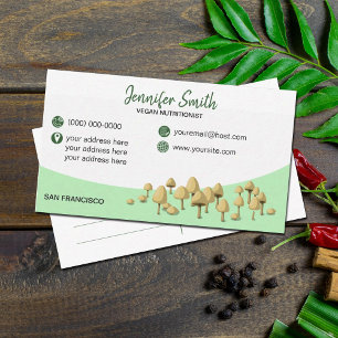 Tarjeta profesional de nutricionismo vegan