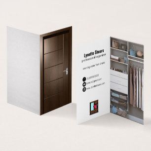 tarjeta profesional de organizador de closet