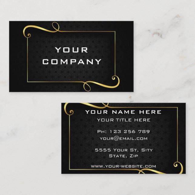 Tarjeta profesional de oro negro (Anverso / Reverso)
