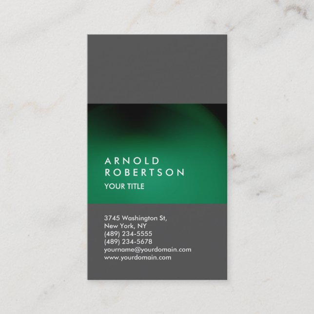 Tarjeta profesional de Personalizar gris verde (Anverso)