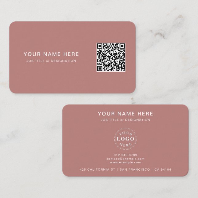 Tarjeta profesional de presentación con código QR  (Anverso / Reverso)