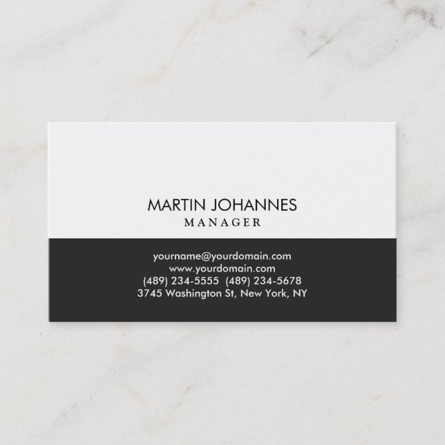 Tarjeta profesional de presentación en blanco gris (Anverso)