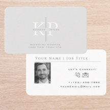 Tarjeta profesional de visita con Iniciales y Foto