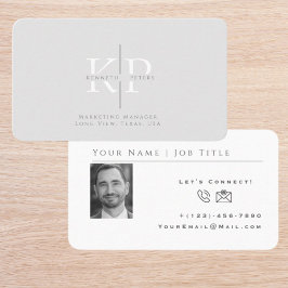 Tarjeta profesional de visita con Iniciales y Foto