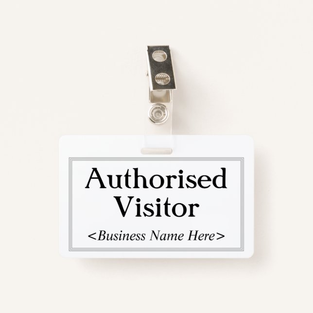 Tarjeta profesional de "visitante autorizado" (Anverso con clip)