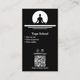 Tarjeta profesional de Yoga en blanco y negro