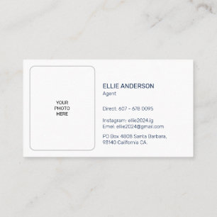 Tarjeta profesional del agente con foto personaliz