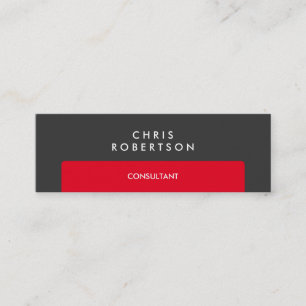 Tarjeta profesional delgada de banda roja gris pro