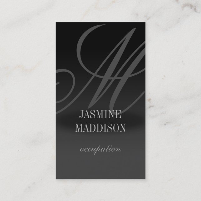Tarjeta profesional elegante Black Gray (Anverso)