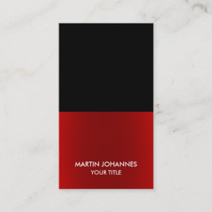 Tarjeta profesional elegante de color negro rojo
