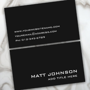 Tarjeta profesional elegante en blanco negro