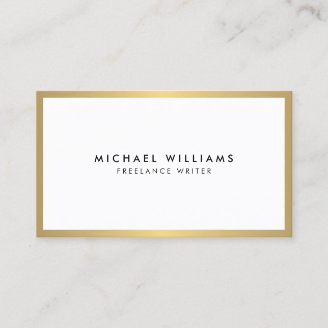 Tarjeta profesional Faux Gold y White (Anverso)