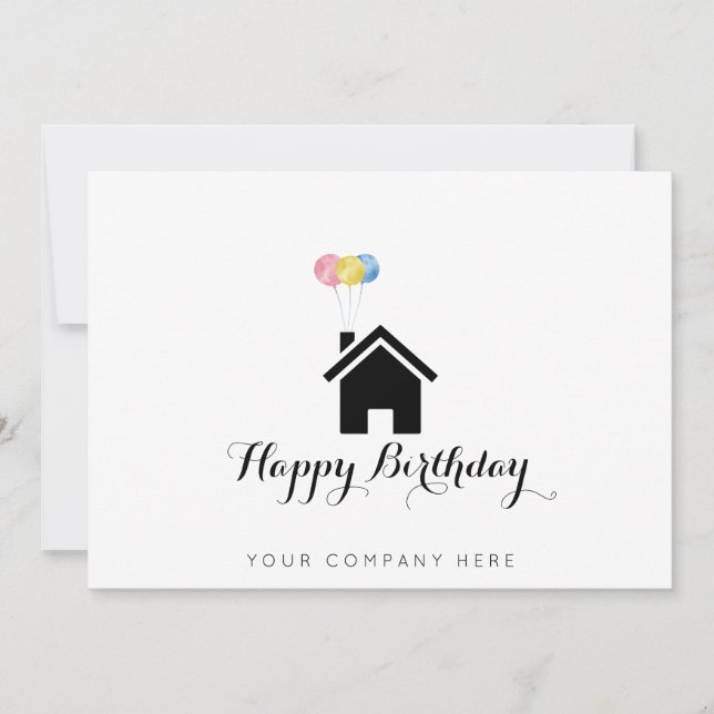 Tarjeta Profesional Inmobiliaria Feliz Cumpleaños Realtor (Anverso)