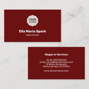 Tarjeta profesional Minimalista Maroon