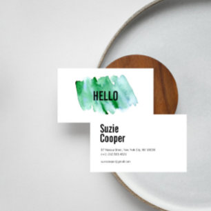 Tarjeta profesional moderna de color de agua verde