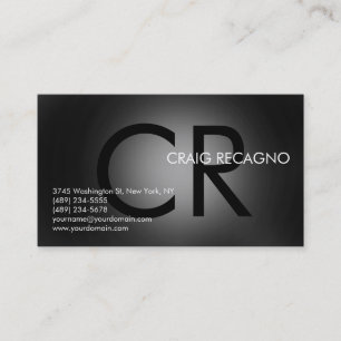 Tarjeta profesional moderna de color gris negro