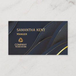 Tarjeta profesional moderna de Navy y Gold