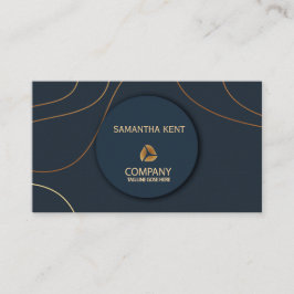 Tarjeta profesional moderna de Navy y Gold