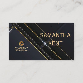 Tarjeta profesional moderna de Navy y Gold