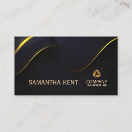 Tarjeta profesional moderna de Navy y Gold