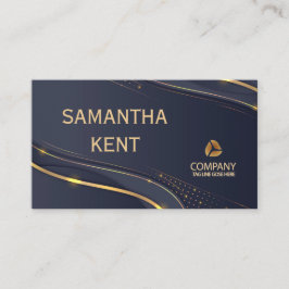 Tarjeta profesional moderna de Navy y Gold