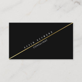 tarjeta profesional negra con línea de oro diagona
