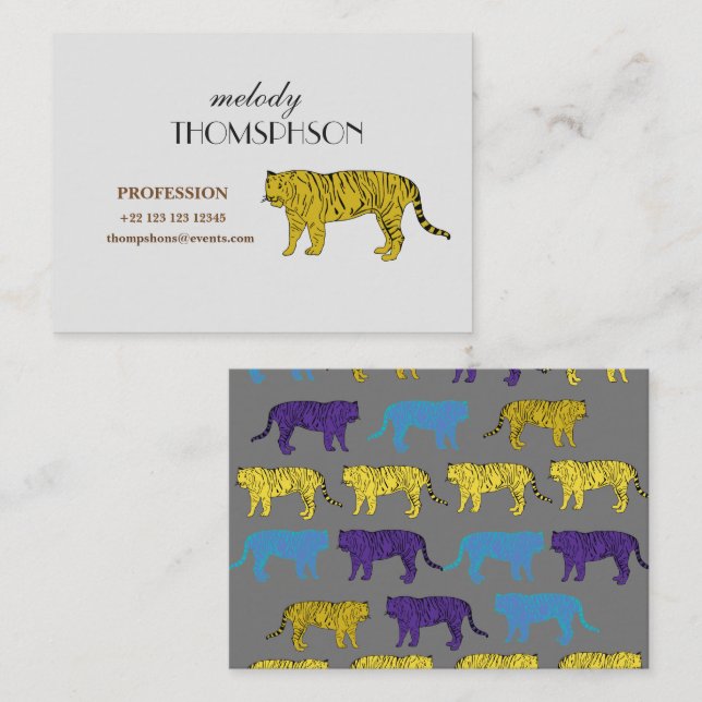 Tarjeta profesional para Personalizados de tigres (Anverso / Reverso)