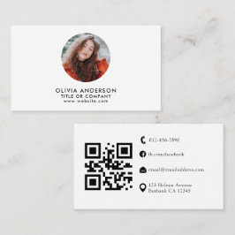 Tarjeta profesional Rubor White Business con códig