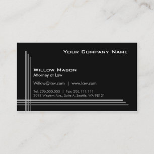 Tarjeta profesional simple con marco negro