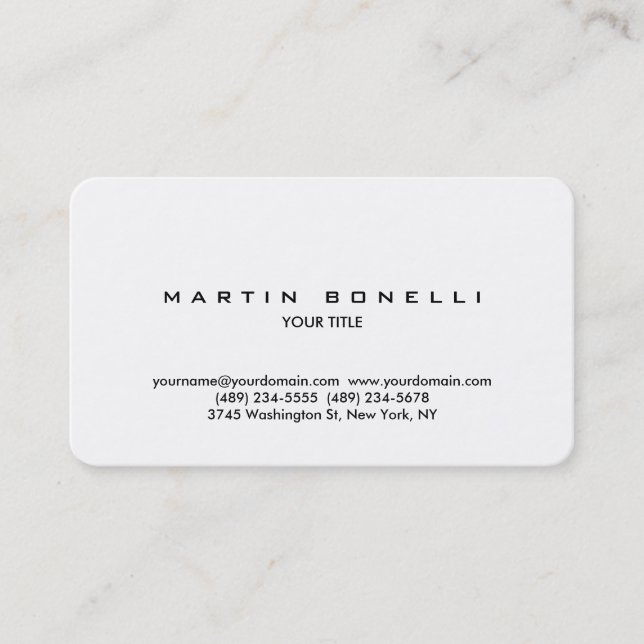 Tarjeta profesional simple redondeada (Anverso)