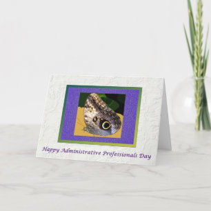 Tarjeta Profesionales administrativos Día de la mariposa