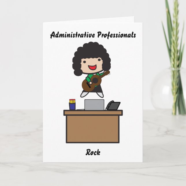 Tarjeta Profesionales administrativos Rock pelo oscuro Gra (Anverso)