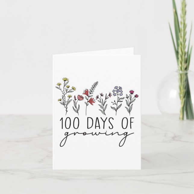 Tarjeta Profesor 100 Días De Creciente Celebración De 100  (Anverso)