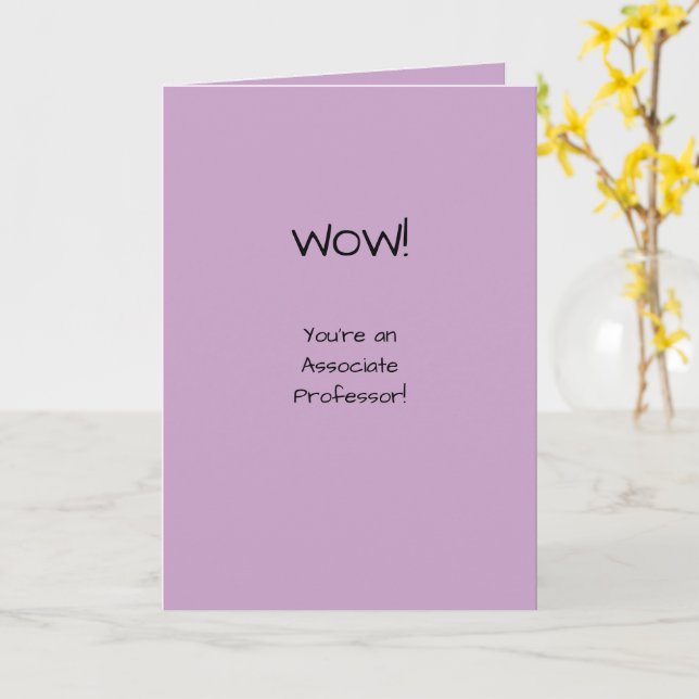 Tarjeta Profesor asociado felicitaciones Academia de tenen (flor amarilla)