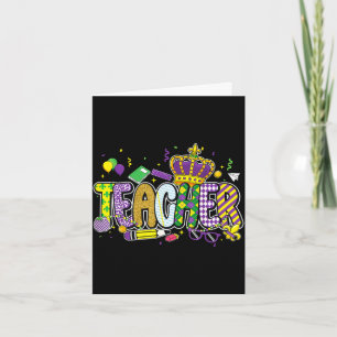 Tarjeta Profesor carnaval de mardi gras nueva orleans loui