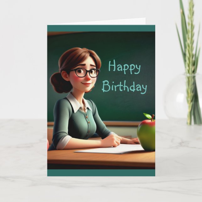 Tarjeta Profesor con Apple (Anverso)