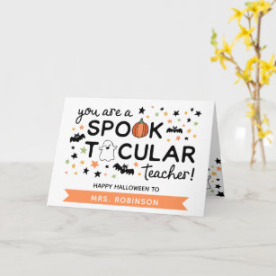 Tarjeta Profesor Cute Spooktacular Feliz Halloween