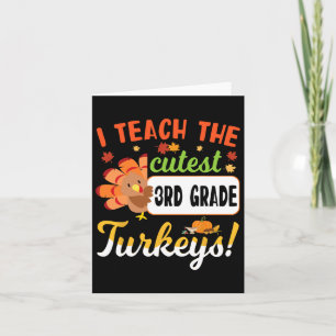 Tarjeta Profesor De Acción De Gracias Enseño El Mejor Terc