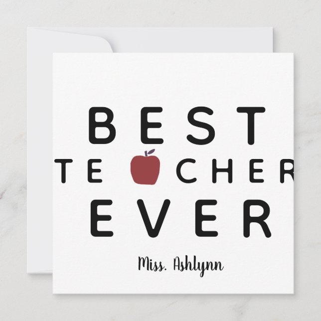 Tarjeta Profesor de Agradecimiento Personalizado (Anverso)