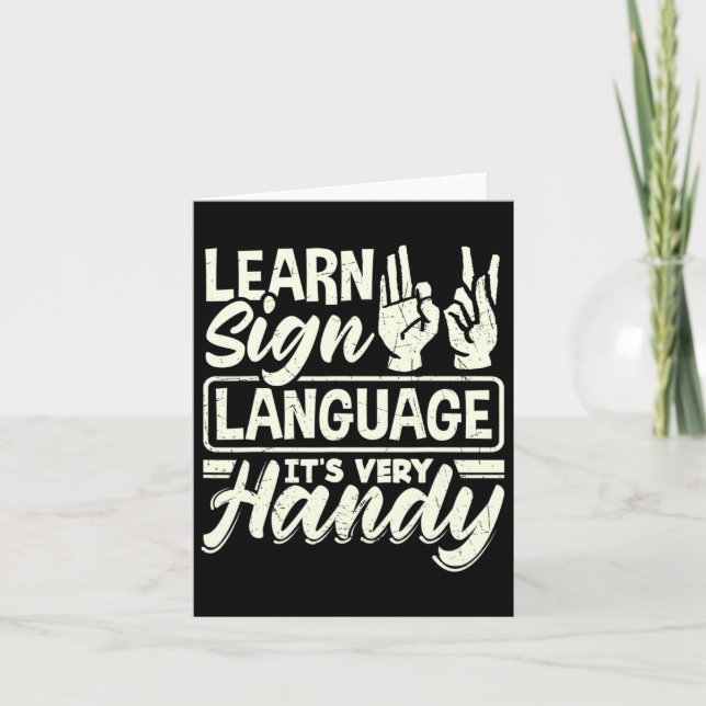 Tarjeta Profesor De Alfabeto Asl Lengua De Señas Americana (Anverso)