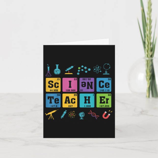 Tarjeta Profesor de Ciencias Elementos de Química Tabla Pe (Anverso)