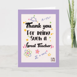 Tarjeta Profesor de Ciencias y Matemáticas - Gracias