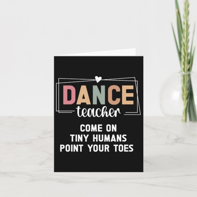 Tarjeta Profesor de danza señala tus dedos instructor de d (Anverso)