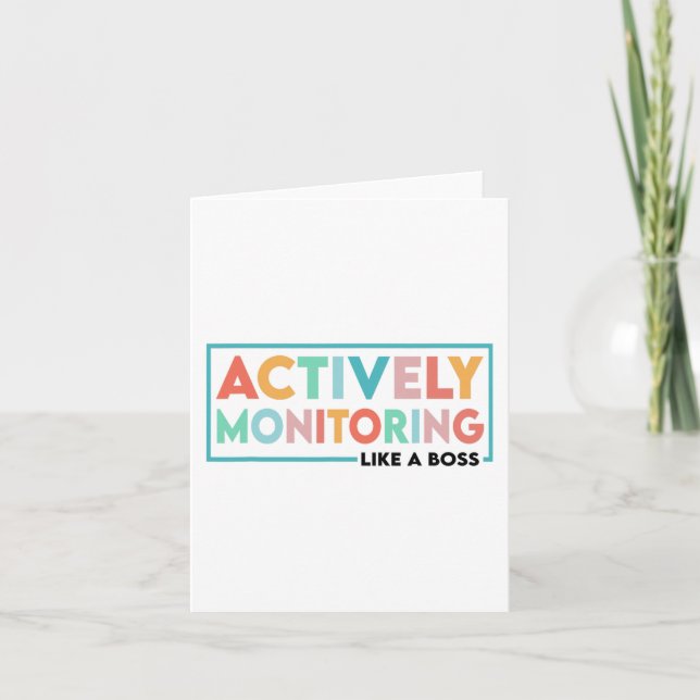 Tarjeta Profesor De Día De Prueba Monitoreando Activamente (Anverso)