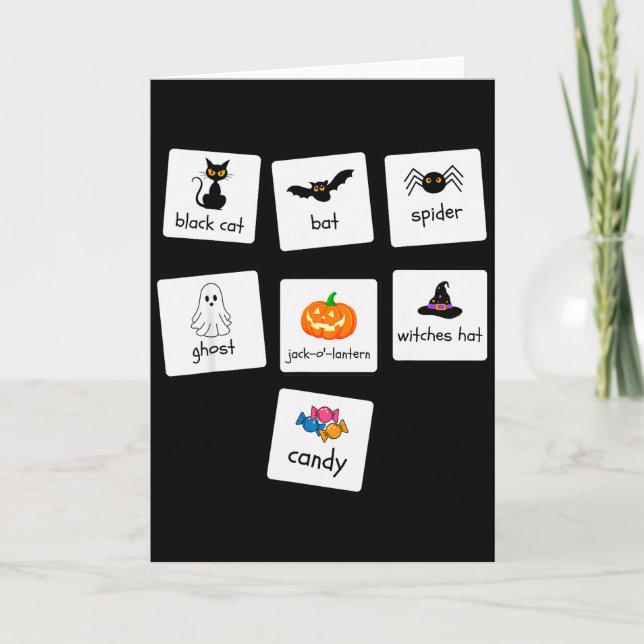 Tarjeta Profesor de educación especial de Halloween de Aba (Anverso)