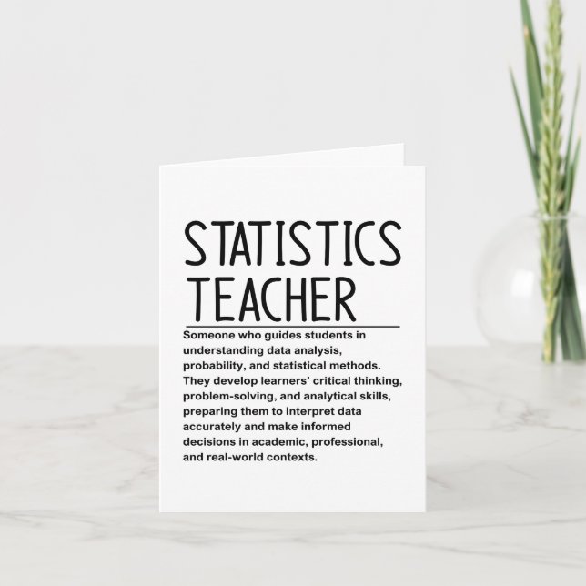 Tarjeta Profesor de estadística (Anverso)