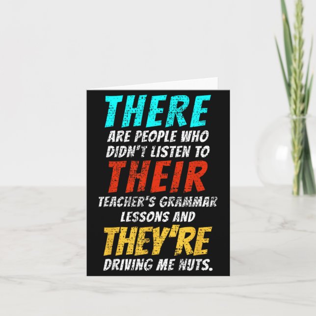Tarjeta Profesor de inglés Gramática (Anverso)